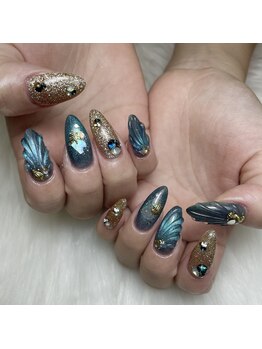 ダーリン(Darling)/落ち着いたらカラー大人夏ネイル