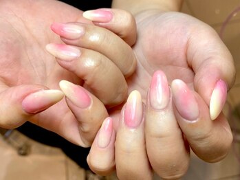 ネイル マックスケリー 神戸(MAXKELLY)/桃ネイル