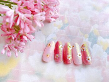 ネイルサロン&スクール ジーナ(GINA)/キラキラお花ネイル