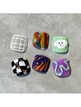 フット親指ワンポイントネイル