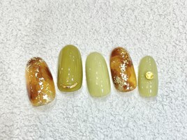 秋色べっ甲ネイル