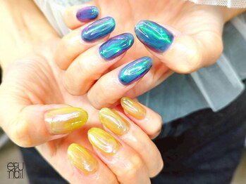 エクリュ 二日市(e'cru)の写真/【ぷるんとつやつや！秋のタンフルネイル】 飴細工のような透明感と深みのある秋色でこなれ感たっぷり♪