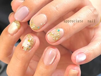 アプリシーエイトネイル(appreciate nail)の写真/【何気ない日常を華やかに☆】自分史上一番キレイな指先で♪飽きがこずにオシャレを楽しめる！