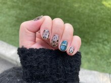 ソウ 難波店 nail salon Sou/ヒョウ柄nail