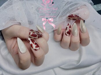 バレンタインネイル