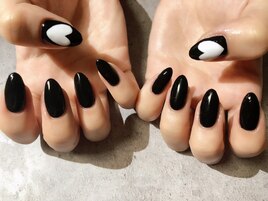 ブラック×ハートネイル