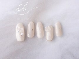 レースネイル×バラパーツ