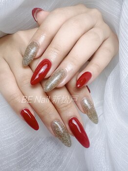 ビーネイル 新松戸(BE NAIL)/赤色可愛いワンカラー