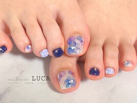 W-208 大人可愛い紫陽花ネイル