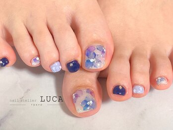 ネイルアトリエルカ(nail atelier LUCA)/W-208 大人可愛い紫陽花ネイル