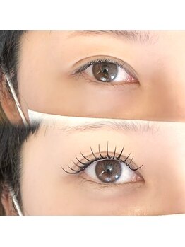 ピース(Peace)の写真/【自まつげが細い/短くてもOK!】自まつ毛の負担を最小限に華やかな印象に《フラットラッシュ180本》モチ◎