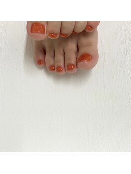 サロンモワ(salon mowa)/☆オレンジカラーネイル☆
