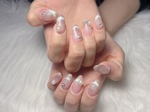 ミキネイルサロン(MiKi Nail Salon)/マグネットフレンチ＋ストーン