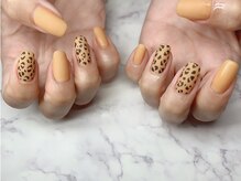 ネイルアンドアイラッシュサロン エスポアール(nail&eyelash salon espoir)/秋　ヒョウ柄　マスタードカラー