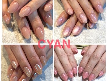 シアン(CYAN)の写真/経験豊富な実力派ネイリストのみ在籍☆色変え自由/多彩/豊富なア-トからお気に入りのデザインを見つけて♪ 