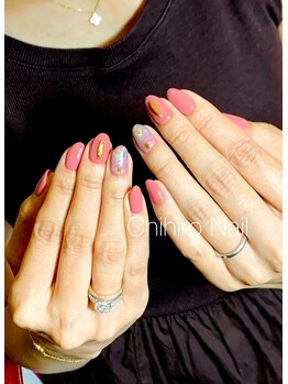 チヒロネイル/可愛い系ニュアンスネイル