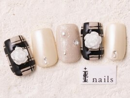 ガーリー薔薇チェック