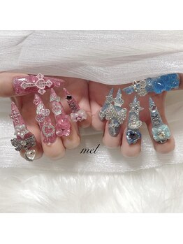 ぴんく×水色ゴテゴテ