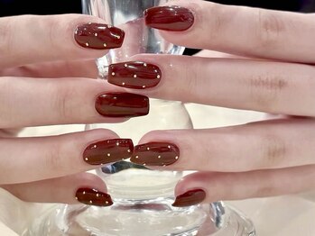 ナユキネイル 渋谷店(NA.YUKI NAIL)/クリスマス/冬ネイル/ボルドー