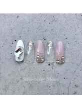 サロンストロベリームーン(Salon Strawberry Moon)/定額ビジューネイル☆￥8980