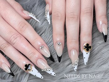 ニーズ バイ ネイル(Need’s by nail)の写真/ロング美フォルム×派手パーツ/やりたいが叶う☆150種のパーツで個性を＋唯一無二のオリジナルネイル！