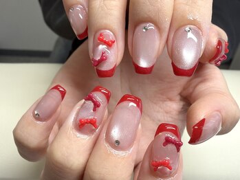 バレンタインうるうるネイル