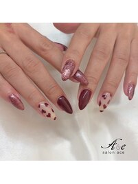 ボルドー×ハートネイル