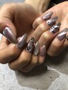 マグネットネイル×ヒョウ柄
