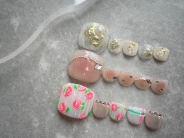 フットネイル　春ネイル