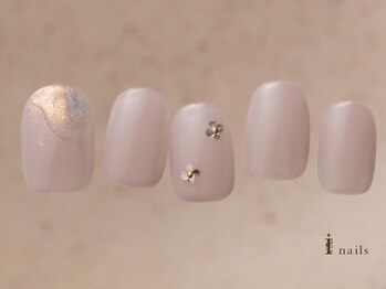 シンプルホロくすみピンク