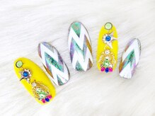 アンジェヴォーグ 名古屋本店(Angevogue)/ミラーネイル×ジグザグ