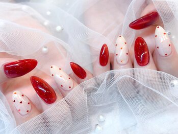 マイフェアレディ 今池(MyFairLady)/可愛い赤×ハートネイル