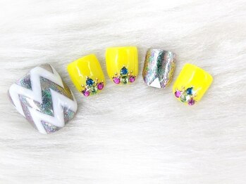 アンジェヴォーグ 名古屋本店(Angevogue)/ミラーネイル×ジグザグ