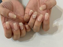 ランド ネイル 博多(LAND)/キラキラリボンネイル♪