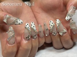 ドット×キラキラパーツ