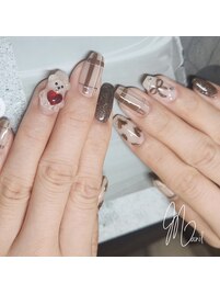 くま×ハート×チェック