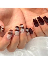 ザ バーム 船橋店(THE BALM)/アシンメトリーネイル/ブラウン