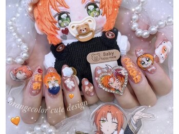 痛ネイル イニシャル ゴテゴテ