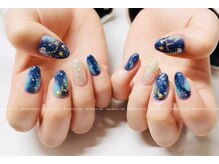 ダンデライオンネイル 北千住(dandelion nail)/夜空の星ネイル