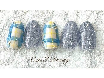 冬チェックネイル￥7000