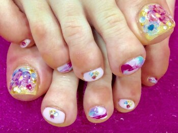 ネイルサロン ティディ(TIDY)/マーブル&フラワー