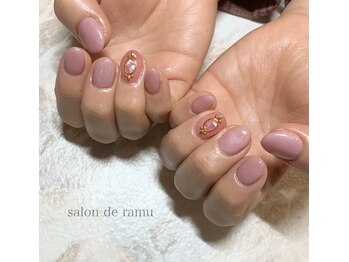 ピンク×シェルネイル