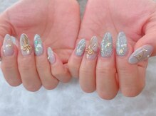 ネイルサロン シェル(Nail Salon SHELL)/結晶×リボンネイル♪