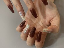 アイネイルズ 天神今泉店(I-nails)/【kanako】ボルドーシンプルホロ