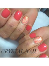 クリスタルネイル ボンベルタ橘店(CRYSTAL NAIL)/ワンカラーネイル×アート