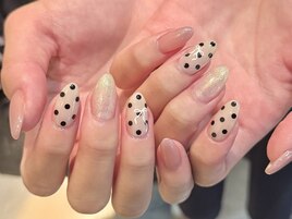 ドット＊りぼんネイル