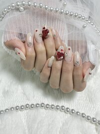 ハート×宝石ネイル♪