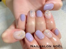 ノエル(Noel)/綺麗め☆パープル×シェルネイル