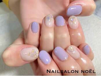 ノエル(Noel)/綺麗め☆パープル×シェルネイル