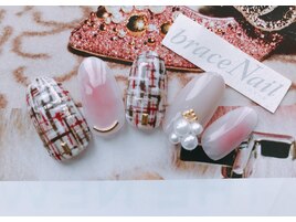 ツイード×ビジューネイル